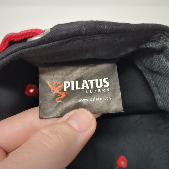Pilatus Luzern Slideback Baseball Cap Black One Size Adjustable Embroidered - Picture 9 of 10